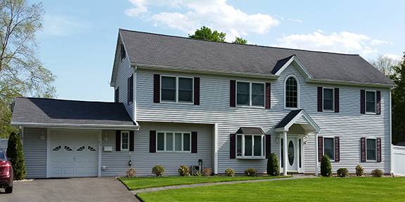 Finished gray vinyl siding